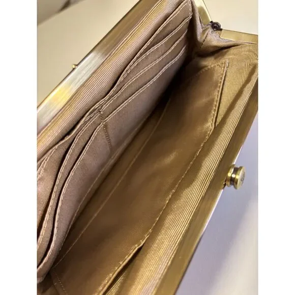 Hobo Lauren Double Kiss Lock Wallet Clutch Floral Stitch - Picture 8 of 9